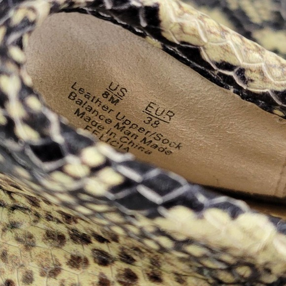 Sam Edelman Womens Shoes Size 8 Brown Leather Embossed Snakeskin Print Flats - Picture 10 of 10